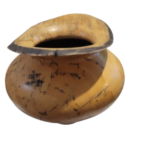 Treated wood Vase Vintage Handcrafted Burl Unique - Picture 2 of 7